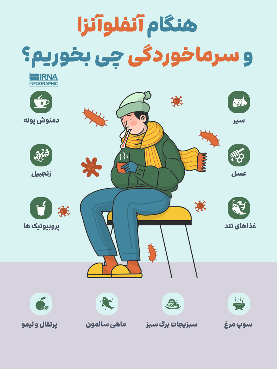 هنگام آنفلوانزا و سرماخوردگی چی بخوریم؟